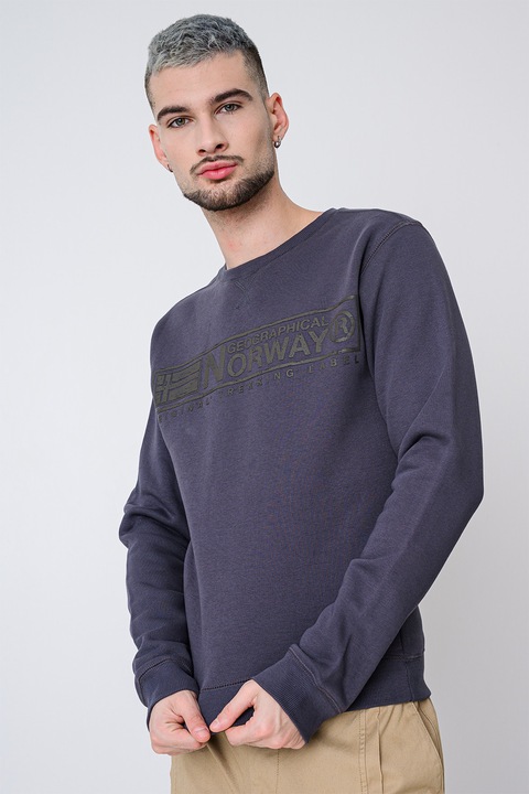 Geographical Norway, Блуза Gantoine с овално деколте, Въглен сиво/Tъмносив