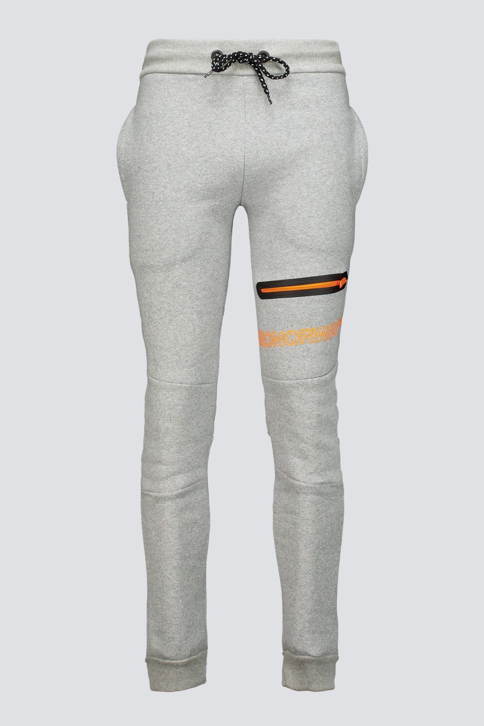 Geo Norway, Pantaloni de trening cu logo Moltan, Gri deschis, Portocaliu mandarina, L