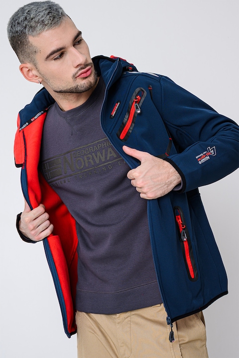 Geographical Norway, Яке Royaute с лого и джобове, Червен/Черен/Петролно синьо