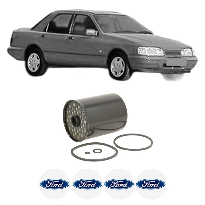 Filtru combustibil FORD SIERRA II (GBG, GB4) 2.3 D din 1987-1989 KW 49 CP 67 CMC 2304, Bosch, Auto, 4x Stickere auto cu FORD