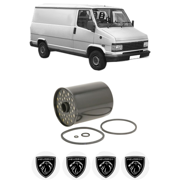 Filtru combustibil PEUGEOT J5 Van (290L) 2.5 D 4x4 din 1990-1994 KW 54 CP 73 CMC 2500, Bosch, Auto, 4x Stickere auto cu PEUGEOT