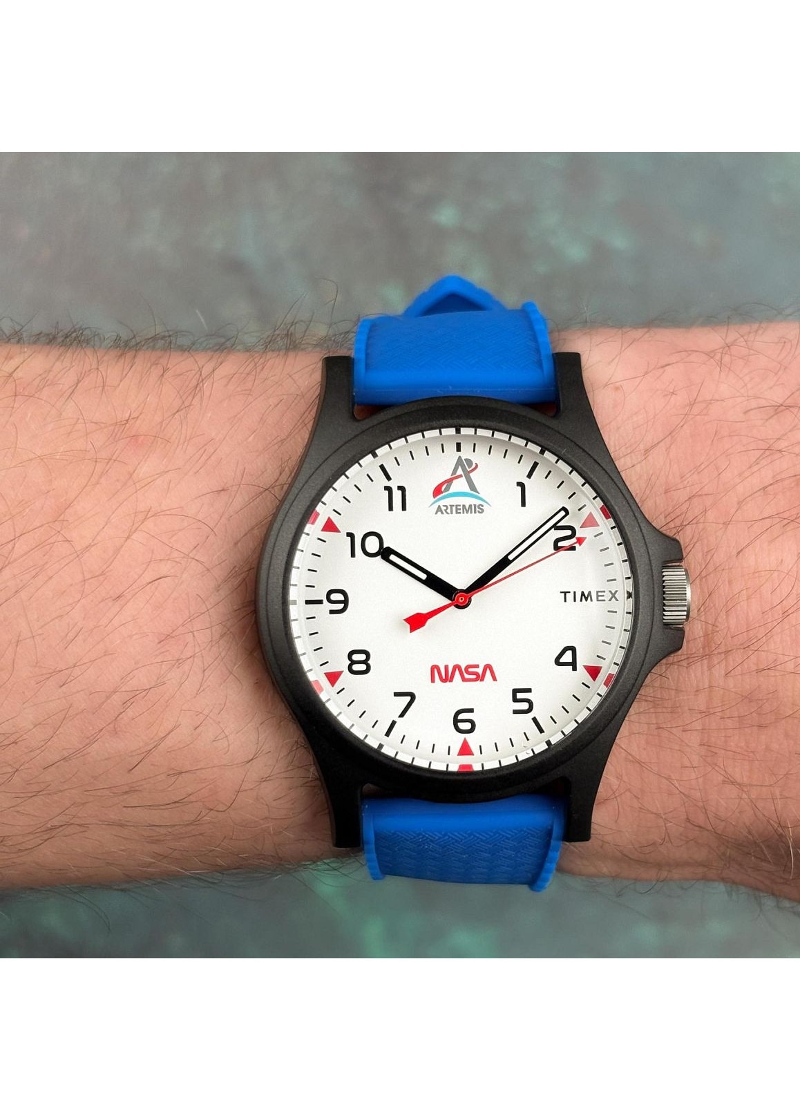 Ceas Timex Main Street NASA Artemis, negru, cu curea albastra