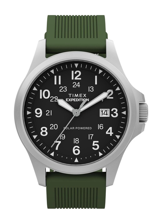 Ceas barbatesc Timex Expedition North Field Post, mecanism solar, 41mm, verde, curea din silicon