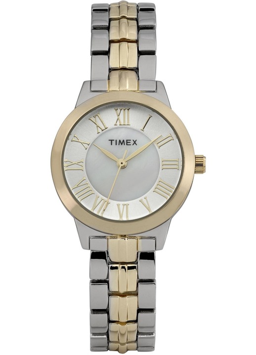 Ceas dama Timex, model Main Street, bratara bicolor, 30mm, rezistent la apa 30m