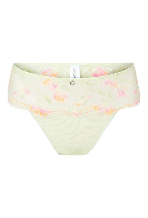 LingaDore, Chiloti tanga din dantela cu model floral, Verde