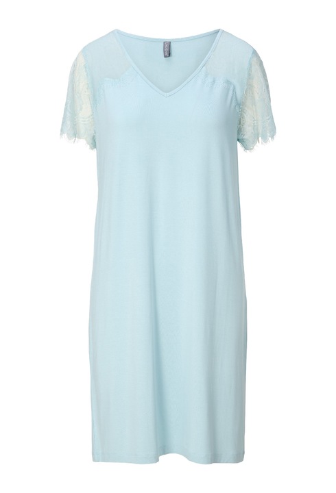 LingaDore, Camasa de noapte din amestec de bambus cu maneci din dantela, Albastru