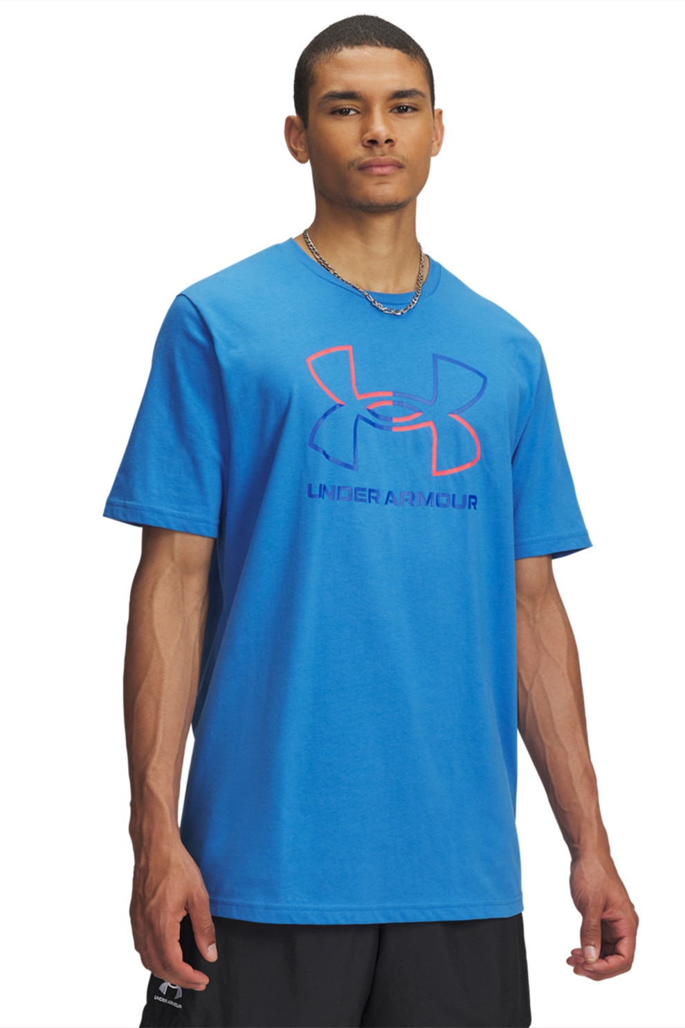 Under Armour, Tricou cu imprimeu logo Foundation, Albastru pastel, M