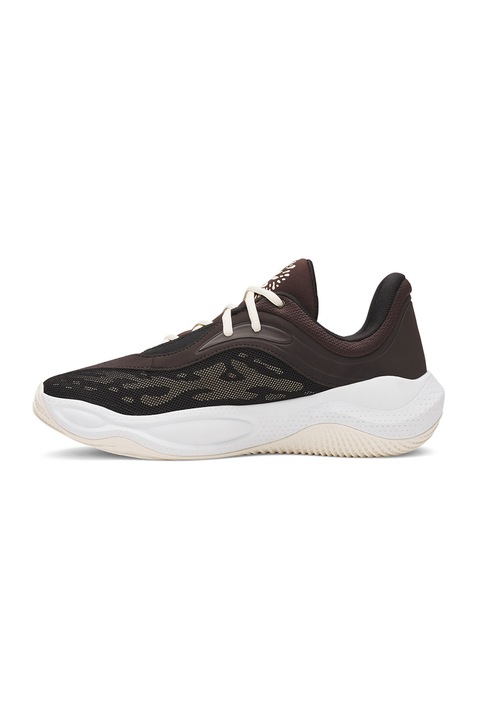 Under Armour, Pantofi pentru baschet Curry Splash 25, Alb/Maro inchis