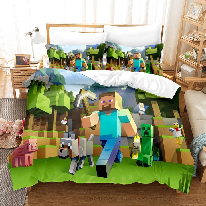 ROBLOX 3 részes ágyneműhuzat garnitúra, digitális nyomtatással, 135x200cm, 2 párnahuzattal