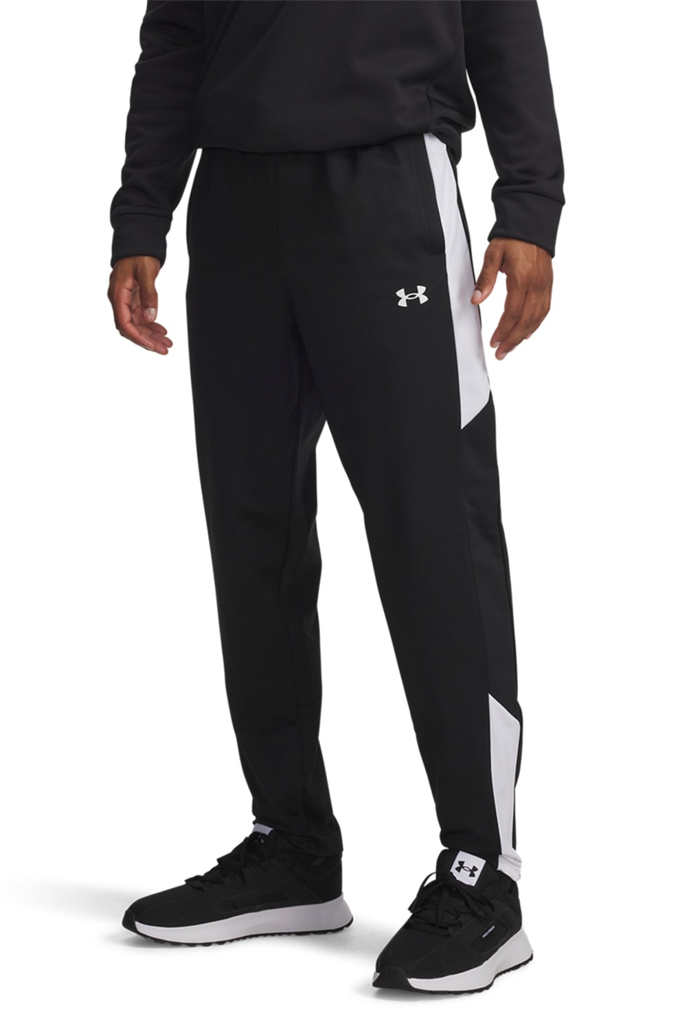 Under Armour, Pantaloni de trening relaxed fit Rival, Alb, Negru, M