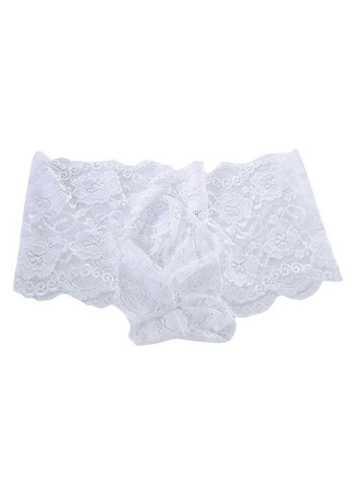 Férfi szexi bugyi, csipke, fehér, M INTL