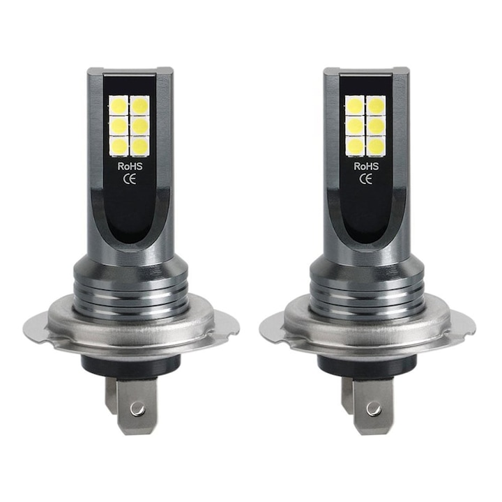 2 db H7 120W LED autólámpa, 12 SMD LED, 12-24V, 6000K fehér fény, vízálló, FABRILUX®