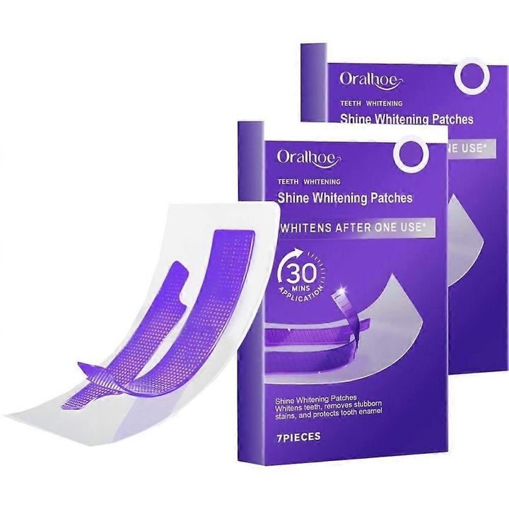 Fogfehérítő csíkok, Oralhoe, 2 doboz, tisztítja a foltokat, gyors fehérítés, többszínű