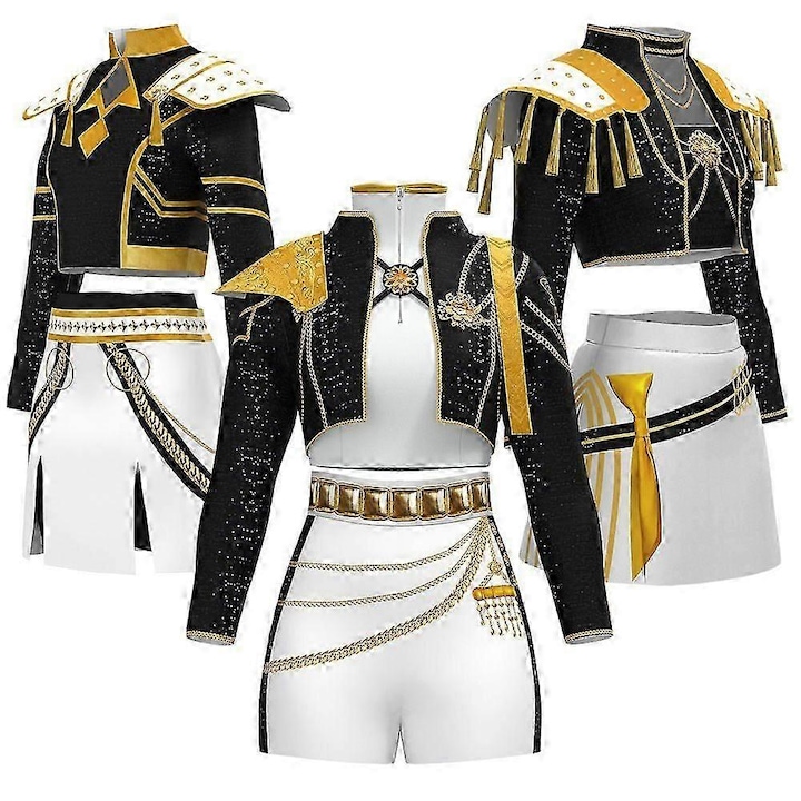 Костюм за Хелоуин KPop Demon Hunters Rumi Mira Zoey, комплект за жени, полиестер, многоцветен, 130 см