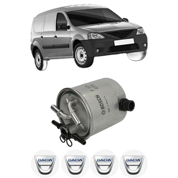 Filtru combustibil DACIA LOGAN EXPRESS (FS_) 1.5 dCi (FS0K) din 2009 KW 50 CP 68 CMC 1461, Bosch, Auto, 4x Stickere auto cu DACIA