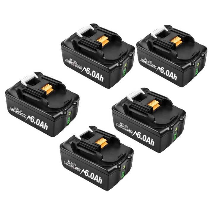 Baterie 18V Li-ion, capacitate mare 6000mAh, set 5 bucati