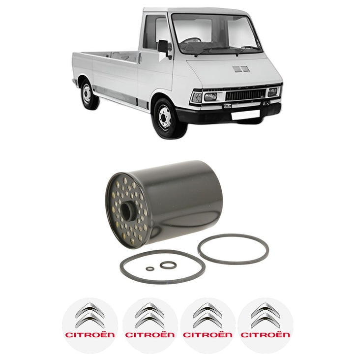 Filtru combustibil CITROEN C35 Platform/Chassis 2.5 D din 1980-1994 KW 51 CP 69 CMC 2498, Bosch, Auto, 4x Stickere auto cu CITROEN