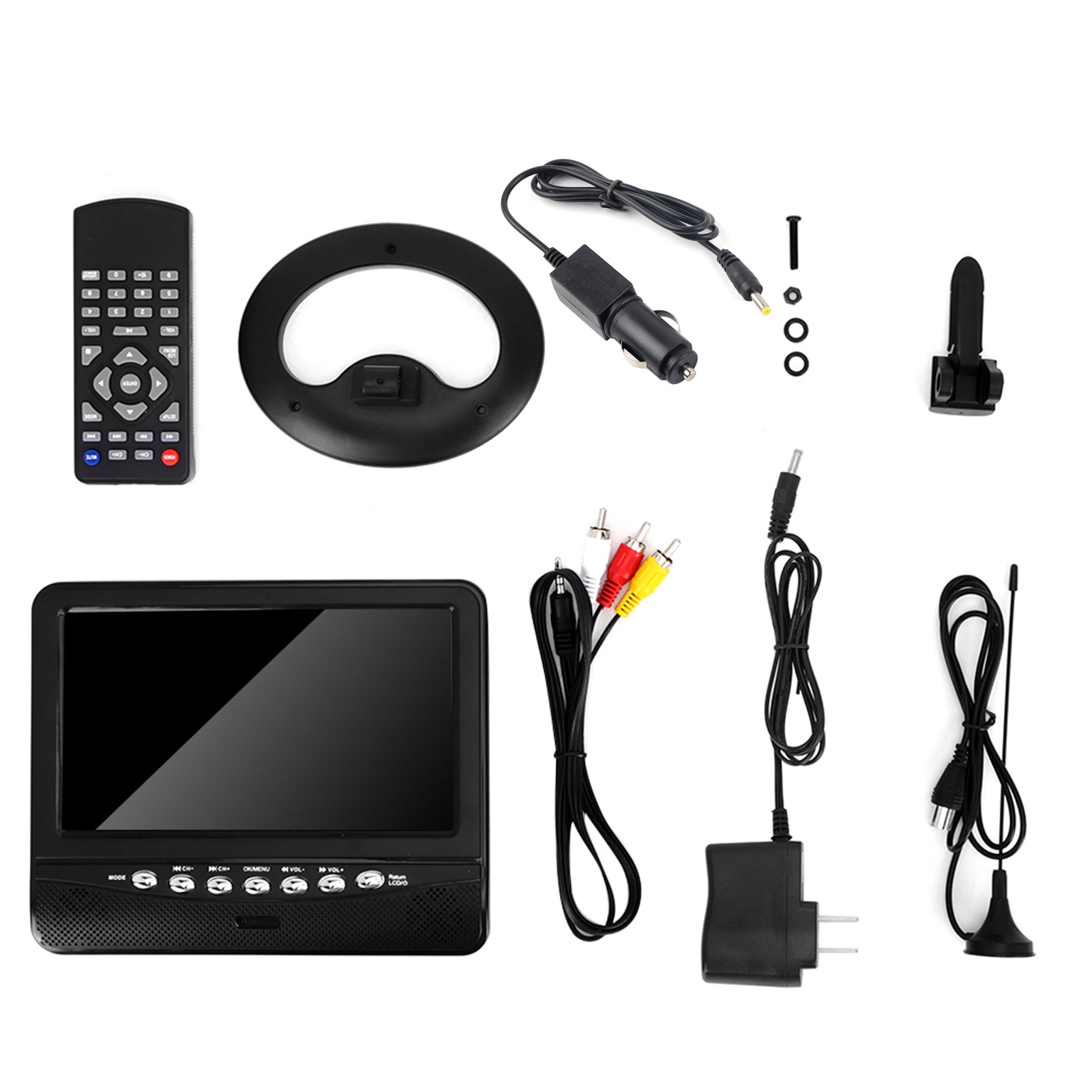 TV portabil 7in TFT LED, design ultra-subtire, suport USB si SD