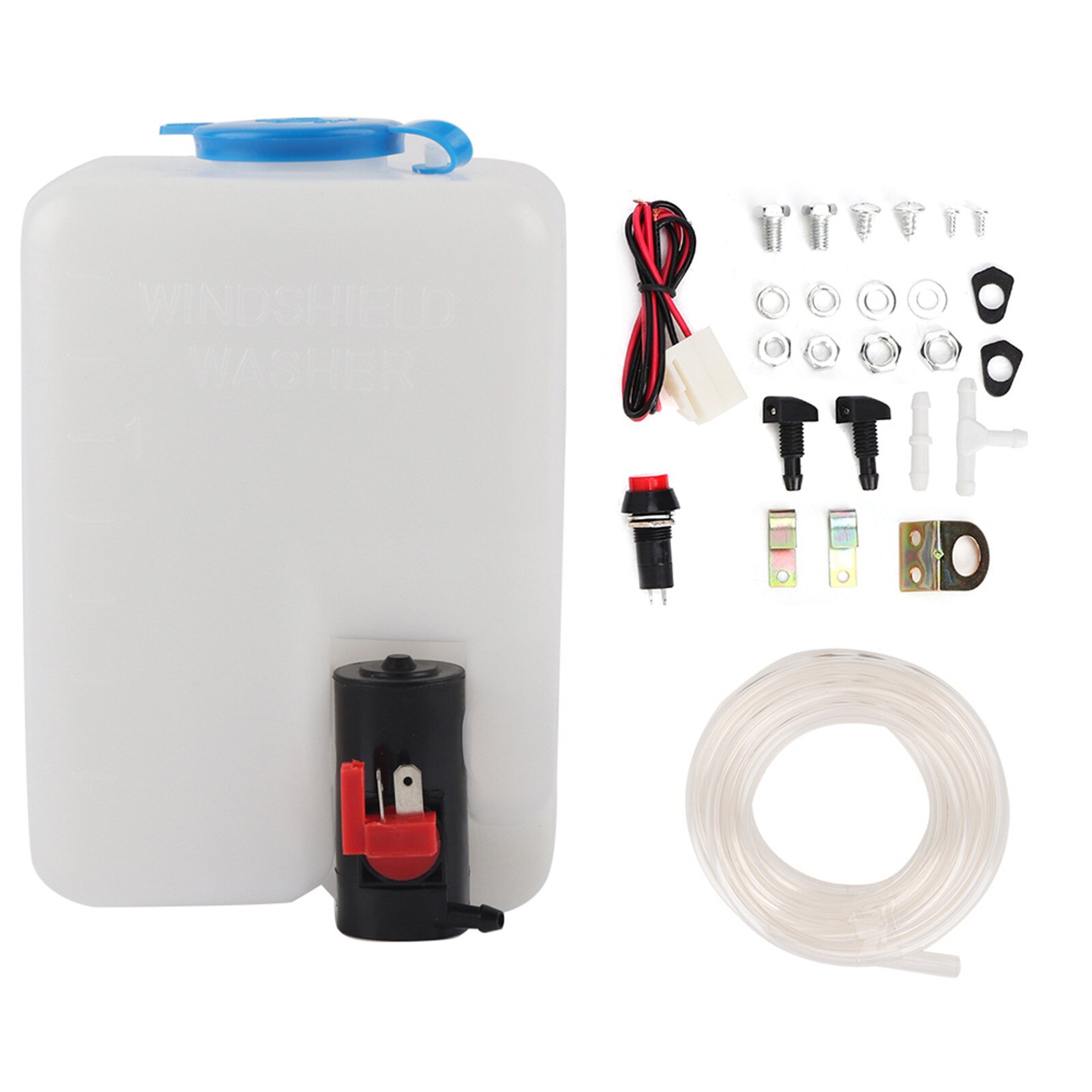 Kit universal de spalare parbriz 12V, capacitate 1.8L, lungime