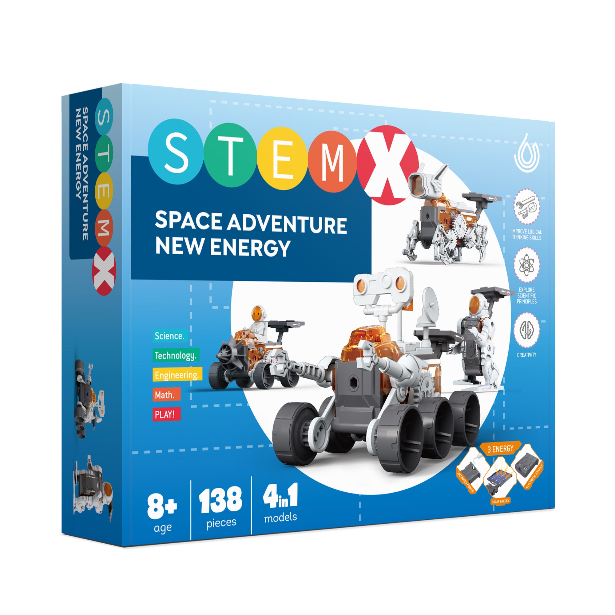 Set de constructie 4 in 1 STEMX - Aventura spatiala, 138 piese