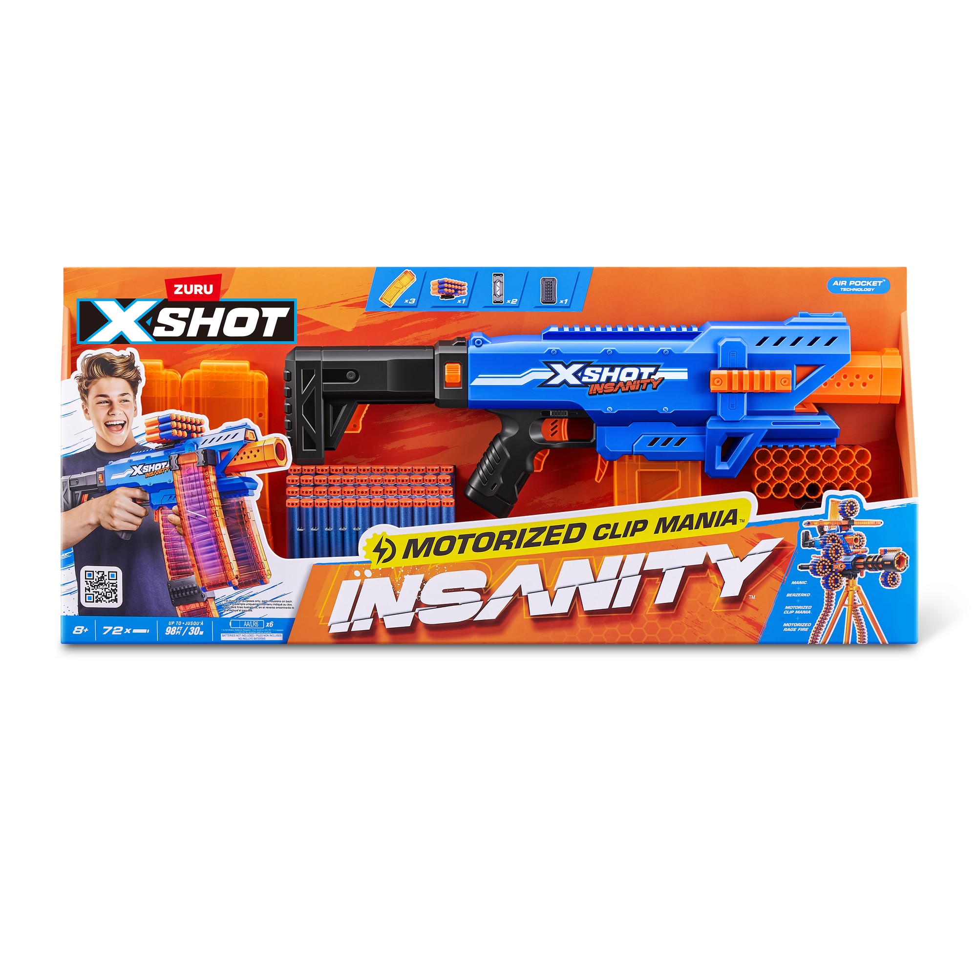 Blaster X-Shot - Insanity Clip Mania, 72 proiectile - eMAG.ro