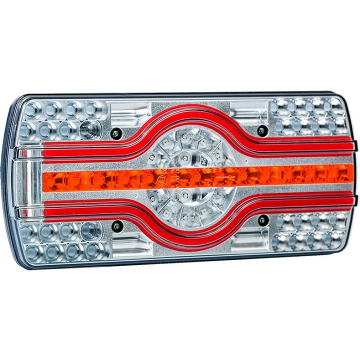 Lampa LED pentru iluminarea placii de inmatriculare, Lamiro, alb-portocaliu-rosu, 12/24V, dreapta