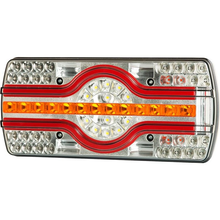 Lampa LED pentru iluminarea placii de inmatriculare, Lamiro, alb-portocaliu-rosu, 12/24V, stanga