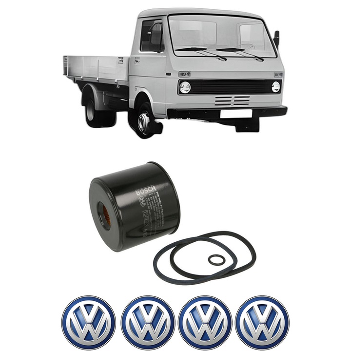 Filtru combustibil Volkswagen LT 28-35 I Platform/Chassis (281-363) 2.7 D din 1975-1980 KW 48 CP 65 CMC 2702, Bosch, Auto, 4x Stickere auto cu Volkswagen
