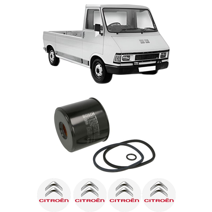 Filtru combustibil CITROEN C35 Platform/Chassis 2.2 D din 1973-1980 KW 45 CP 61 CMC 2175, Bosch, Auto, 4x Stickere auto cu CITROEN