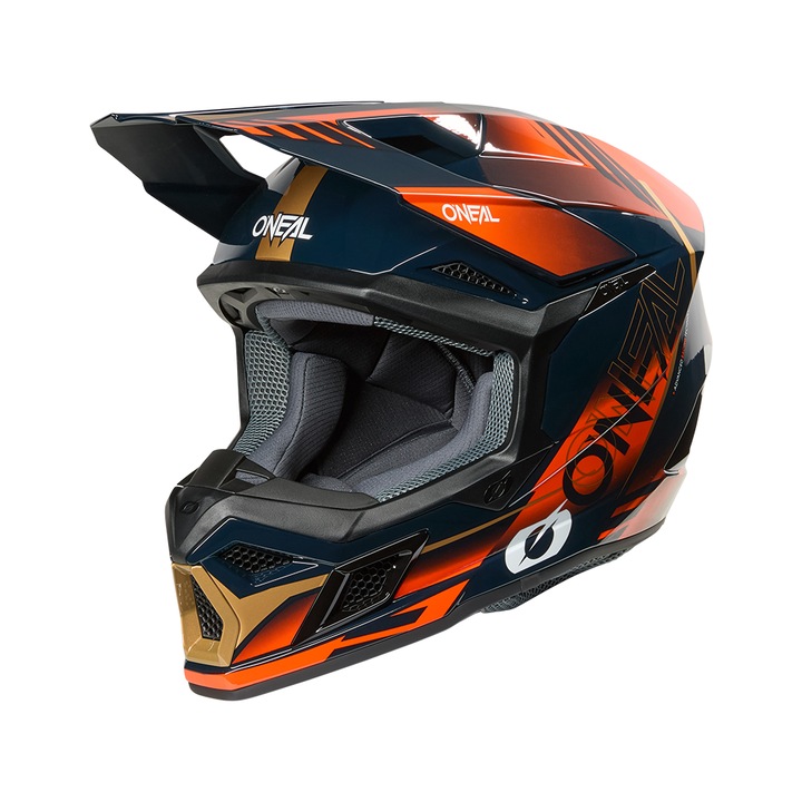 Casca motocross O'NEAL 3SERIES HAZE BLUE/ORANGE/GOLD, M