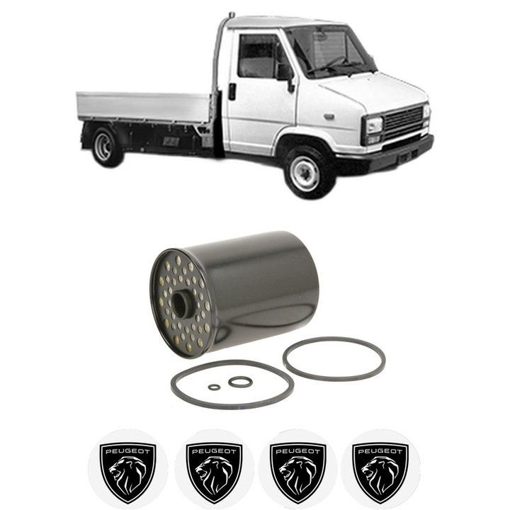 Filtru combustibil PEUGEOT J5 Platform/Chassis (280L) 2.5 D din 1981-1990 KW 54 CP 73 CMC 2500, Bosch, Auto, 4x Stickere auto cu PEUGEOT