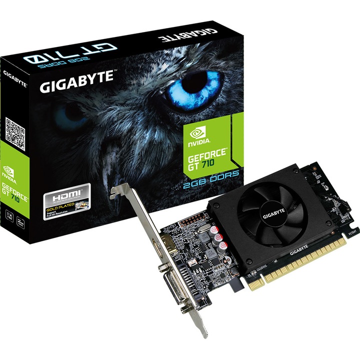 Видео карта GIGABYTE Geforce GT 710, 2 GB, GDDR5, 64-Bit, LP