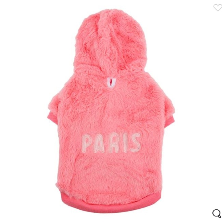 Jacheta Roz cu Gluga ''Paris'' pentru Caini si Pisici, Marime S