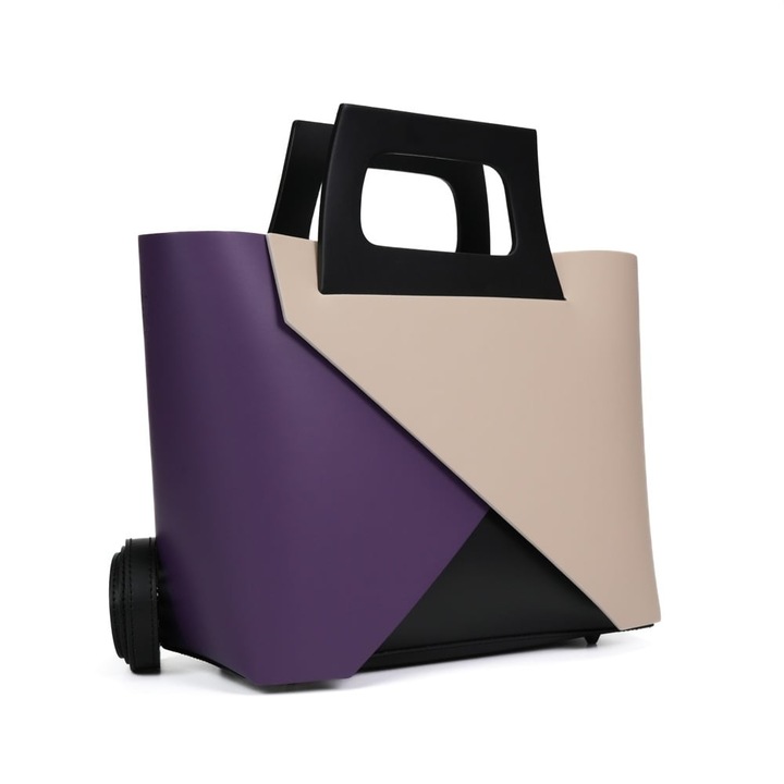 Poseta Piele Mathilda - Mov, Geanta Office din Piele Naturala, Geanta, Genti