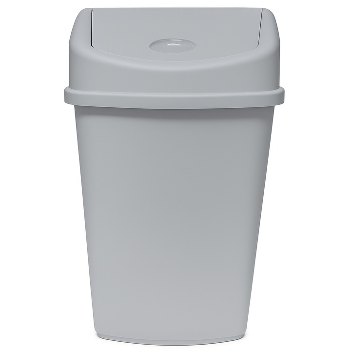 EcoPub idealSTORE irodai szemetes, 35L kapacitás, billenő fedél, merev műanyag, ütés- és ütésálló, levehető fedél, ideális irodákba, iskolákba, óvodákba, személyes használatra, szürke színű