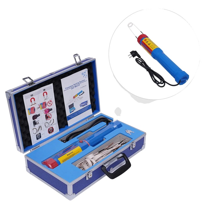 Incalzitor Inductie Magnetic, Design Portabil, Bobine de Incalzire Reglabile, Albastru