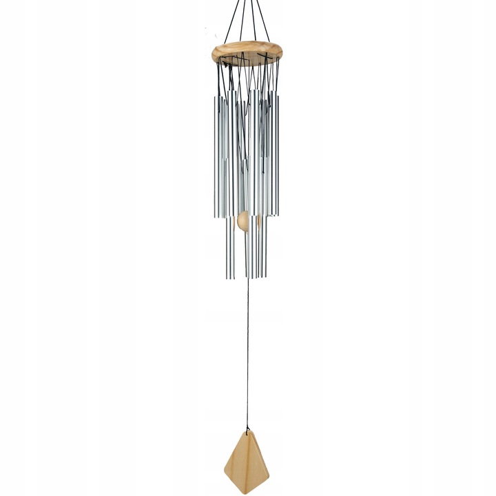 MIVELIS Камбанки за вятър, 20 тръби, цвят на дърво, 75 см, за открито