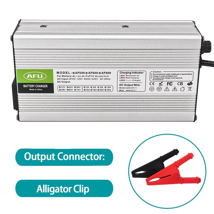 Redresor auto, 15A, mod de incarcare inteligent, cu cleme crocodil, 170x90x50mm, 24V