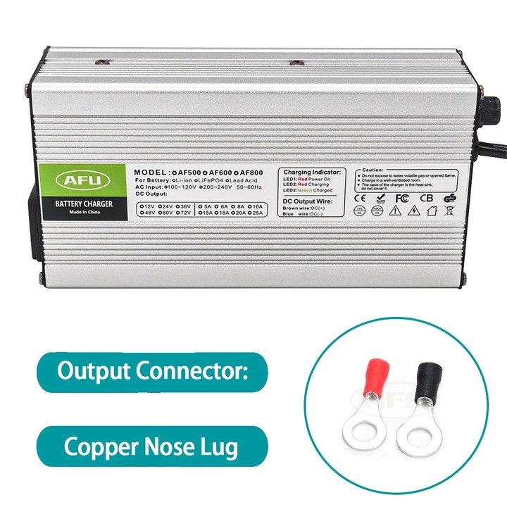 Incarcator, 15A, mod de incarcare inteligent, cu conector cu varf de cupru, 170x90x50mm