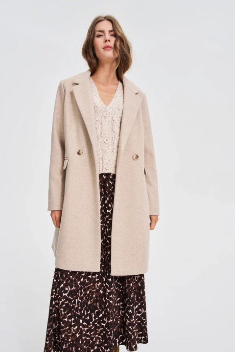 Palton Bej, MOODO, lungi, Bej