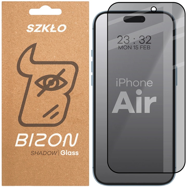 Sticla privacy de protectie, Bizon Glass Edge Shadow pentru iPhone Air