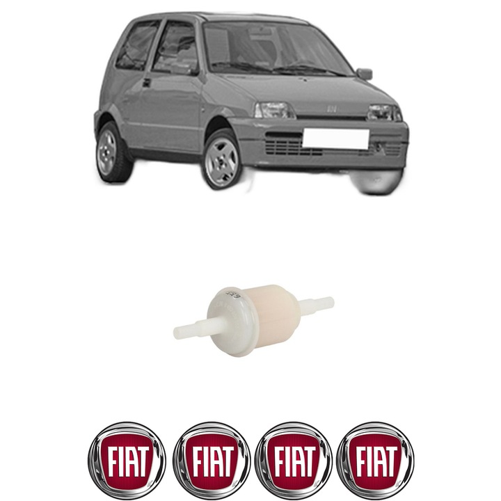 Filtru combustibil FIAT CINQUECENTO (170_) 0.7 (170AA) din 1991-1996 KW 23 CP 31 CMC 704, Bosch, Auto, 4x Stickere auto cu FIAT