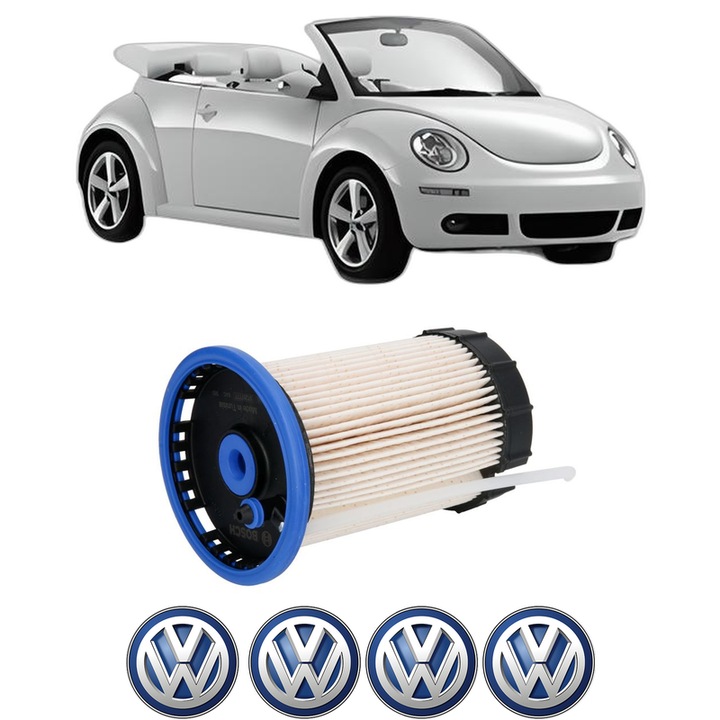 Filtru combustibil Volkswagen BEETLE Convertible (5C7, 5C8) 2.0 TDI din 2014-2018 KW 110 CP 150 CMC 1968, Bosch, Auto, 4x Stickere auto cu Volkswagen