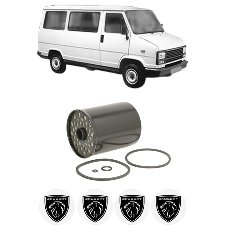 Filtru combustibil PEUGEOT J5 Bus (280P) 2.5 D din 1981-1990 KW 54 CP 73 CMC 2498, Bosch, Auto, 4x Stickere auto cu PEUGEOT