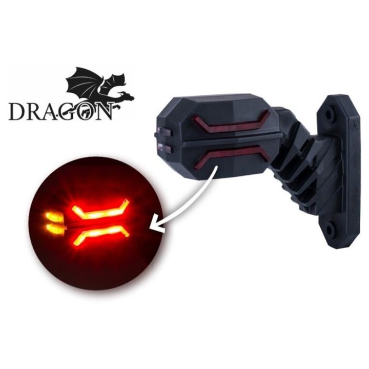 Контурна лампа Lamiro, LED, бяло-оранжево-червено, 12/24V, комплект, кабел 0,6м