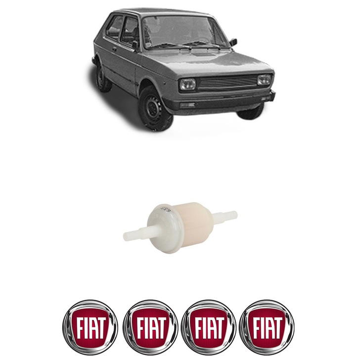 Filtru combustibil FIAT 127 (127_) 1.0 din 1977-1986 KW 37 CP 50 CMC 1049, Bosch, Auto, 4x Stickere auto cu FIAT