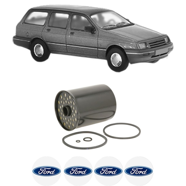 Filtru combustibil FORD SIERRA Turnier (BNC) 2.3 D din 1982-1986 KW 49 CP 67 CMC 2304, Bosch, Auto, 4x Stickere auto cu FORD