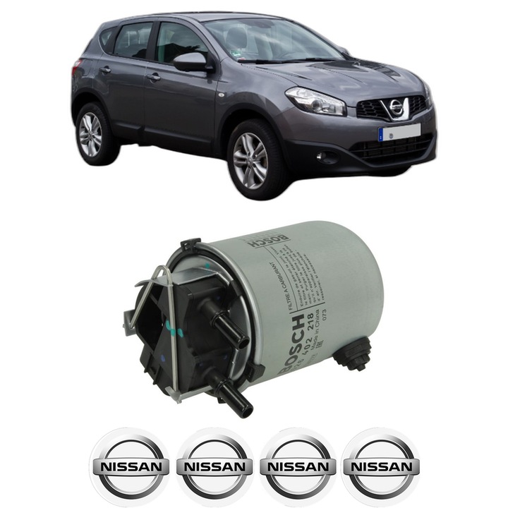 Filtru combustibil NISSAN QASHQAI I VAN (J10) 1.6 dCi din 2013-2014 KW 96 CP 131 CMC 1598, Bosch, Auto, 4x Stickere auto cu NISSAN