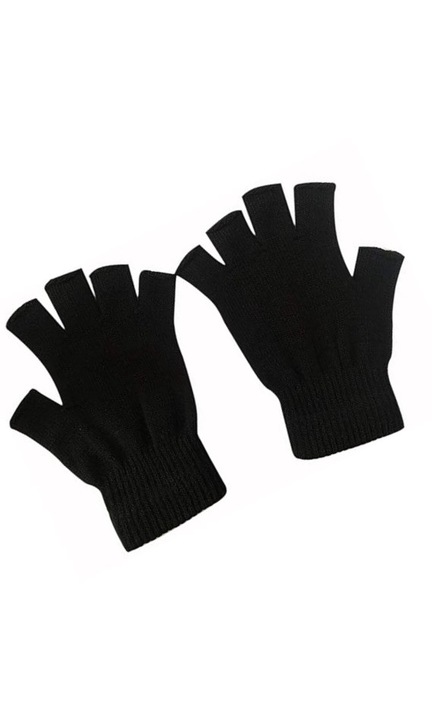 Manusi negre de iarna fara degete, CoolSmile, marime universala