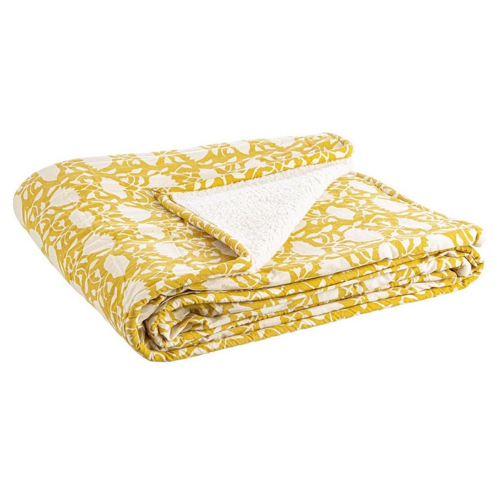 Patura textil poliester alb ocru Chambery 130x180 cm